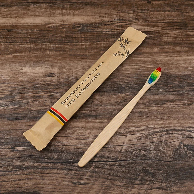 Bamboo Toothbrushes Soft Bristles  Toothbrush Eco Friendly Biodegradable Wooden Handle Teeth Whitening Brush
