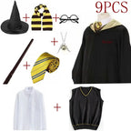 Potter Costume Robe Tie Cloak Scarf Wand Glasses Hermione Dress Flying Thief Accessories Sweater Halloween Cosplay Costume Gifts