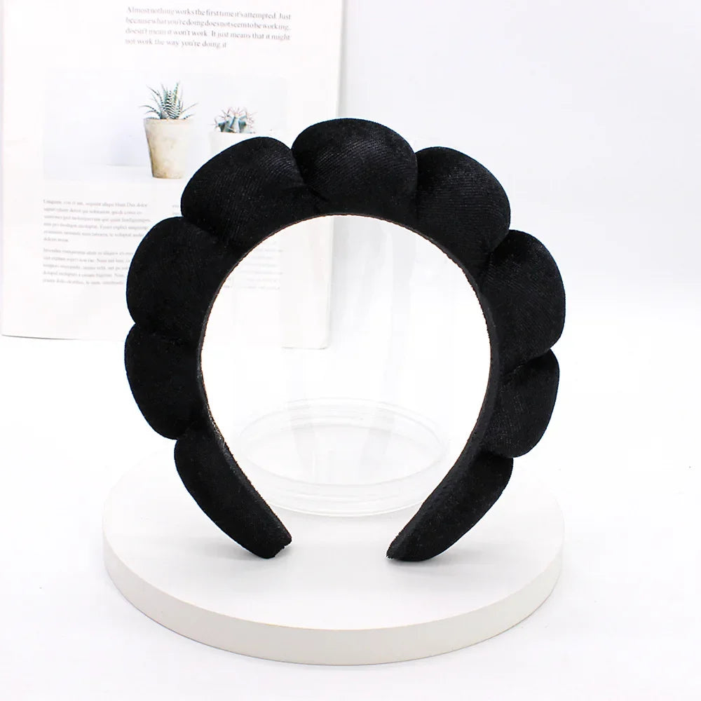 Velvet Sponge Spa Headband for Face Washing & Skincare