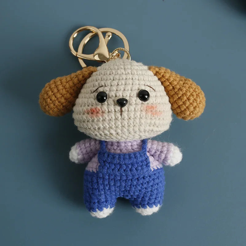 Cute Crochet Animal Doll Keychain Sheep Puppy Bag Charm