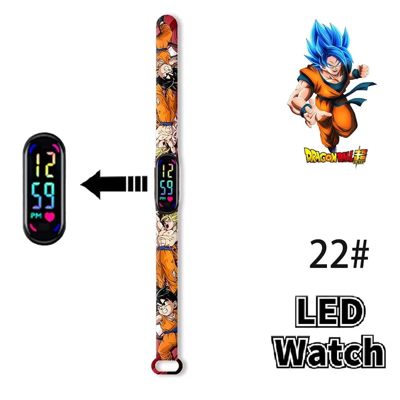 Bandai Dragon Ball Z Fashion Cartoon Action Printing Anime LED Type Watches Kids Watch Birthday Gifts Toys