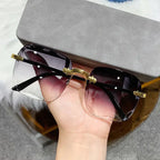 3PCS Rimless Square UV400 Sunglasses Set for Men & Women