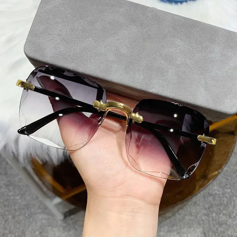 3PCS Rimless Square UV400 Sunglasses Set for Men & Women