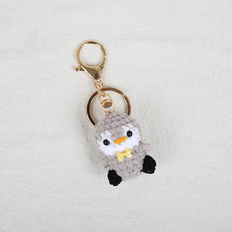 Mini Penguin Crochet Keychain Cute Animal Bag Charm