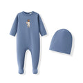 Ali Layette AW26 Baby Footed Romper Matching Hat Girl Boy Cotton Pajama Sets