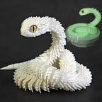 3D Printed Snake Movable Joint Toy Doll Simulation Snake Model Office Desktop Decoration Handicraft Toy for Children Gift 30cm