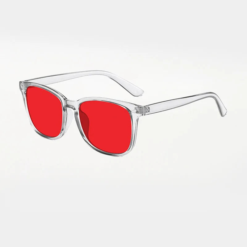 Unisex Red Lens Blue Light Blocking Glasses for Night Screen Use