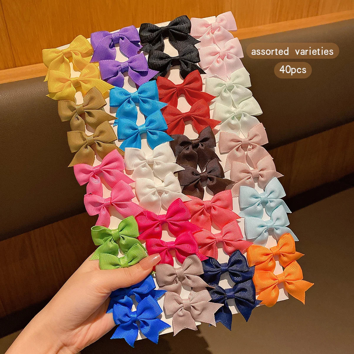 30PCS Colorful Fabric Bow Hair Clips for Girls & Women
