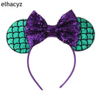 Embroidered Sequin Ears Bow Headband for Women & Girls