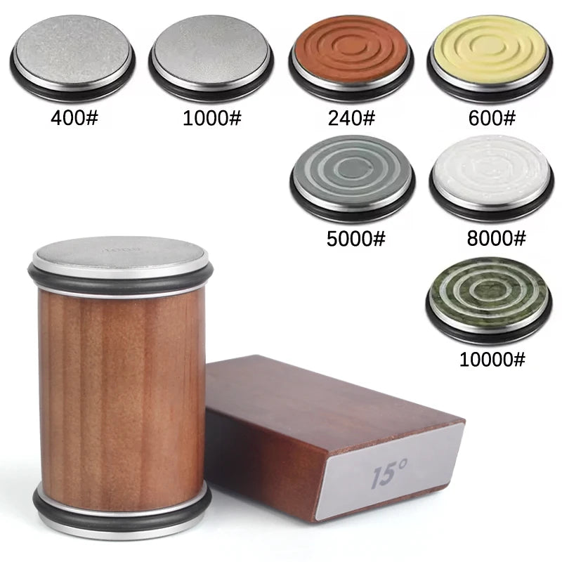 Rolling Knife Sharpener Kit – Magnetic Diamond Sharpening Stone with 15° & 20° Angle Guide