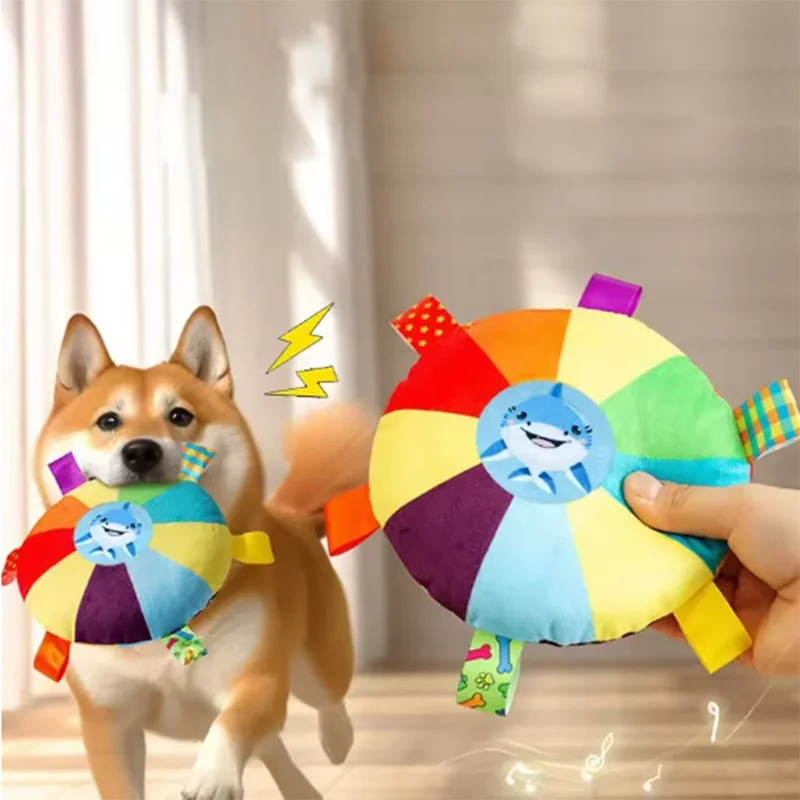 Hot Dog Plush Squeaky Dog Toy for Interactive Chewing and Play