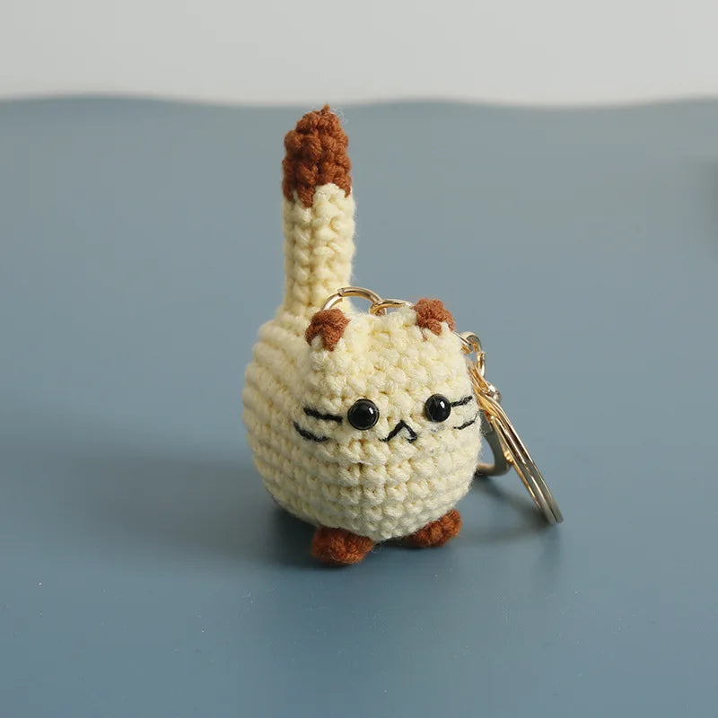 Small Cat Crochet Keychain Cute Kitten Bag Charm