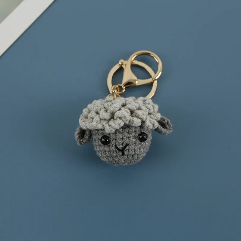 Cute Bear Couple Crochet Keychain Set Mini Animal Doll Charm