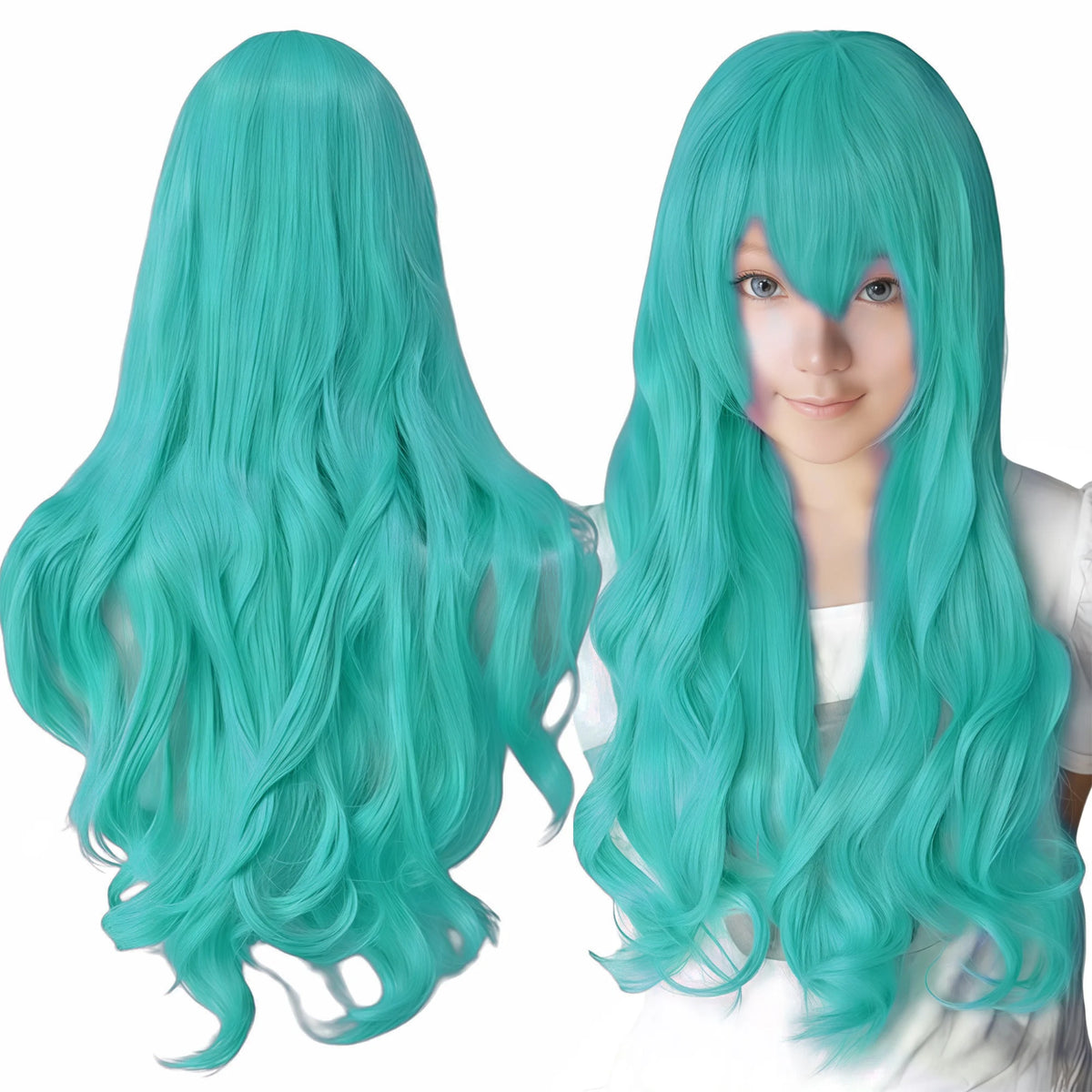 Synthetic Hair Pure White Lolita Long Cosplay Wig Curly Griffith Anime Wigs Halloween Inuyasha Costume Wig for Girl