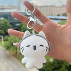 Cute Headphone Cat Plush Keychain Bag Charm for Girls and Kids