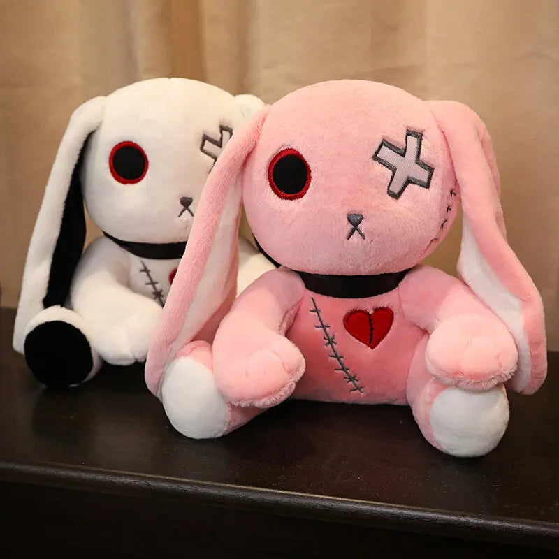 Spooky Gothic Bunny Stuffed Crazy Rabbit Plush Toys, Spooky Gothic Bunny Stuffed Animal Cute Horror Dreadful Bunny Doll, For Hal