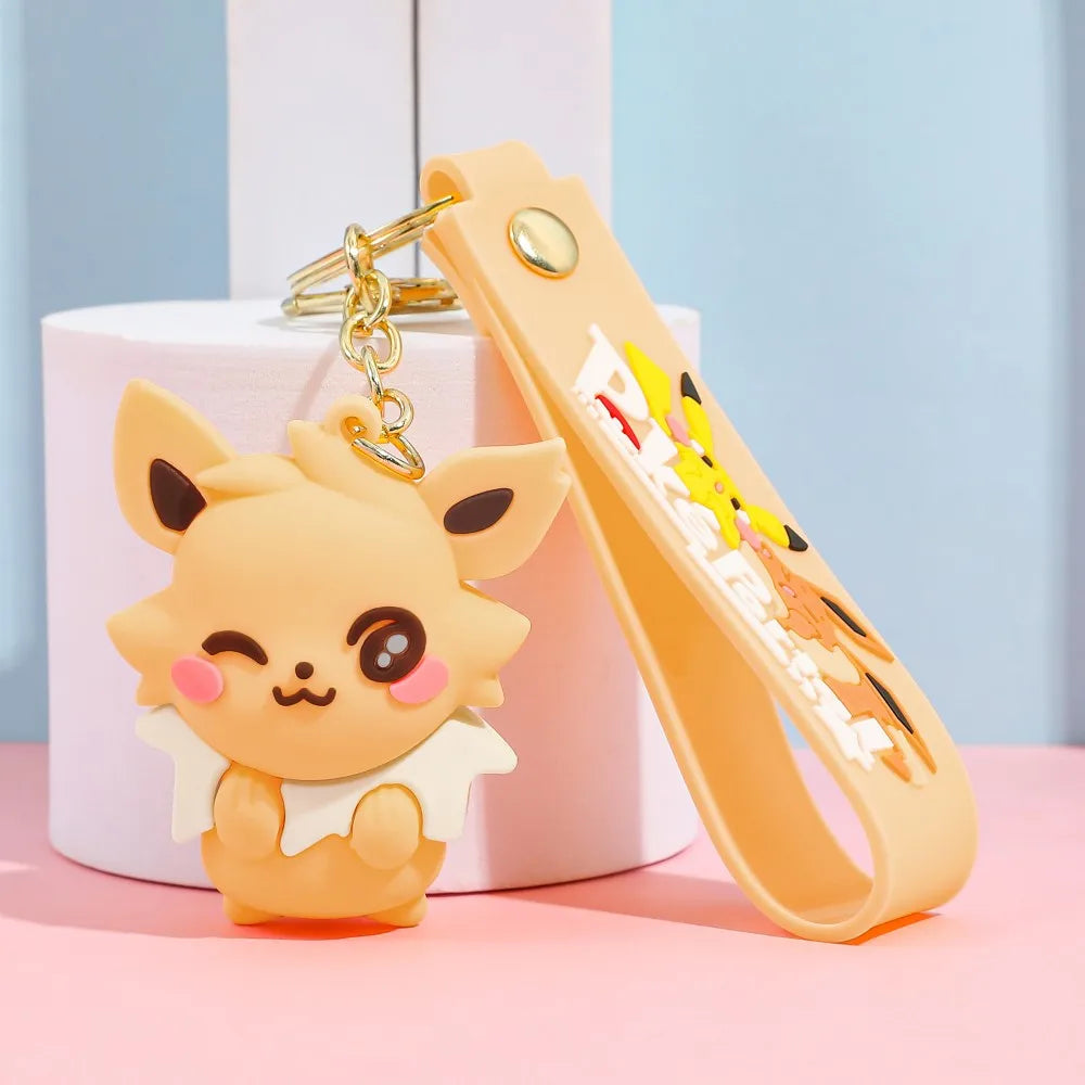 Eevee Plush Keychain Eeveelutions Bag Charm for Pokemon Fans