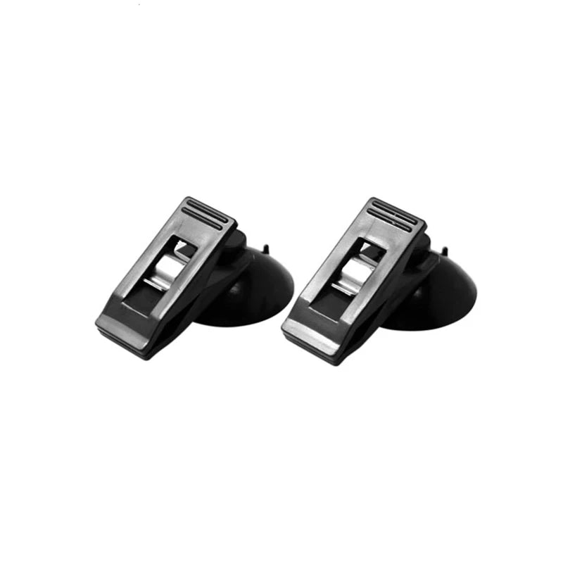 1 Pair Car Interior Window Clip Mount Black Suction Cap Clip Plastic Sucker Removable Holder For Sunshade Curtain Towel Ticket