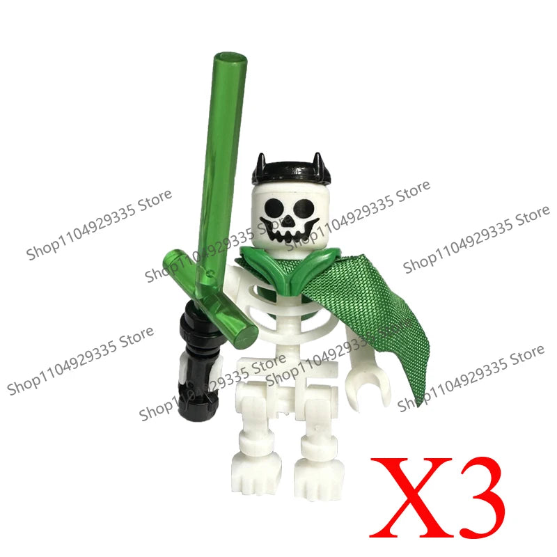 Halloween Scene Building Blocks Skeletons Ghosts Army King Assembled Charactesrs Figures DIY Accessories Bricks Toys Kids Gifts