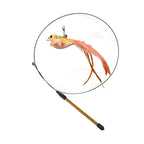 Peacock Bird Cat Teaser Wand for Interactive Hunting and Play