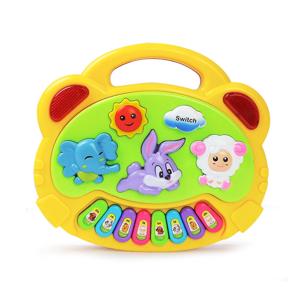 Kids Cartoon Piano Keyboard with Animal Sounds & Flashing Lights