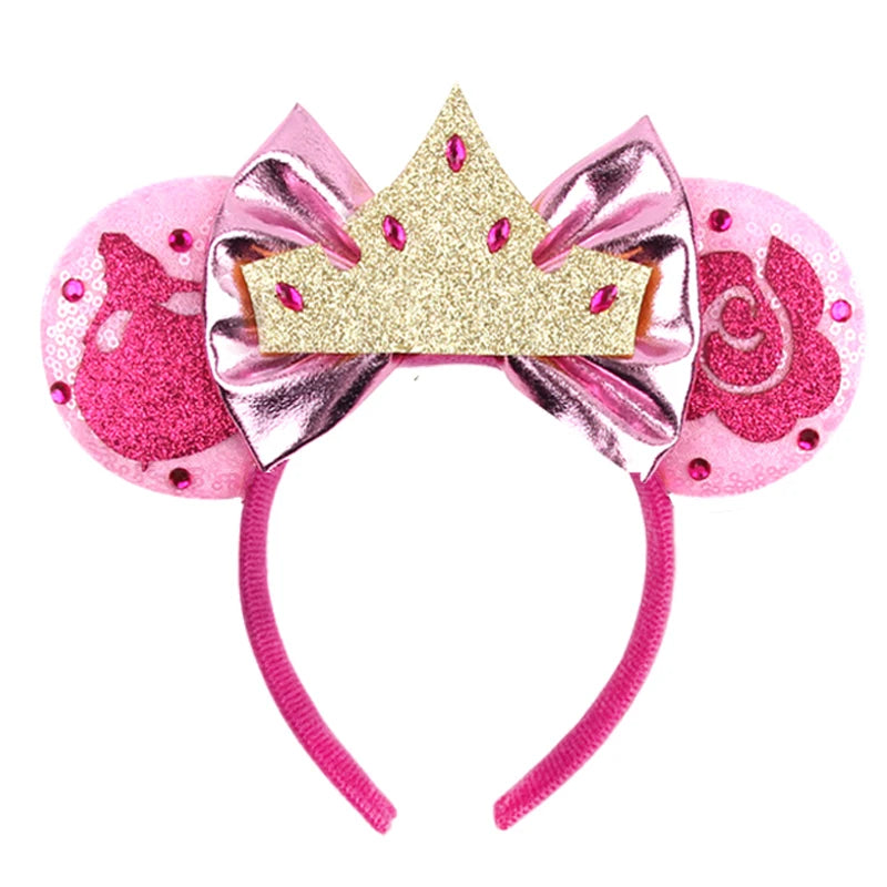 Mouse Ears Sequin Bow Cosplay Headband for Women & Adults