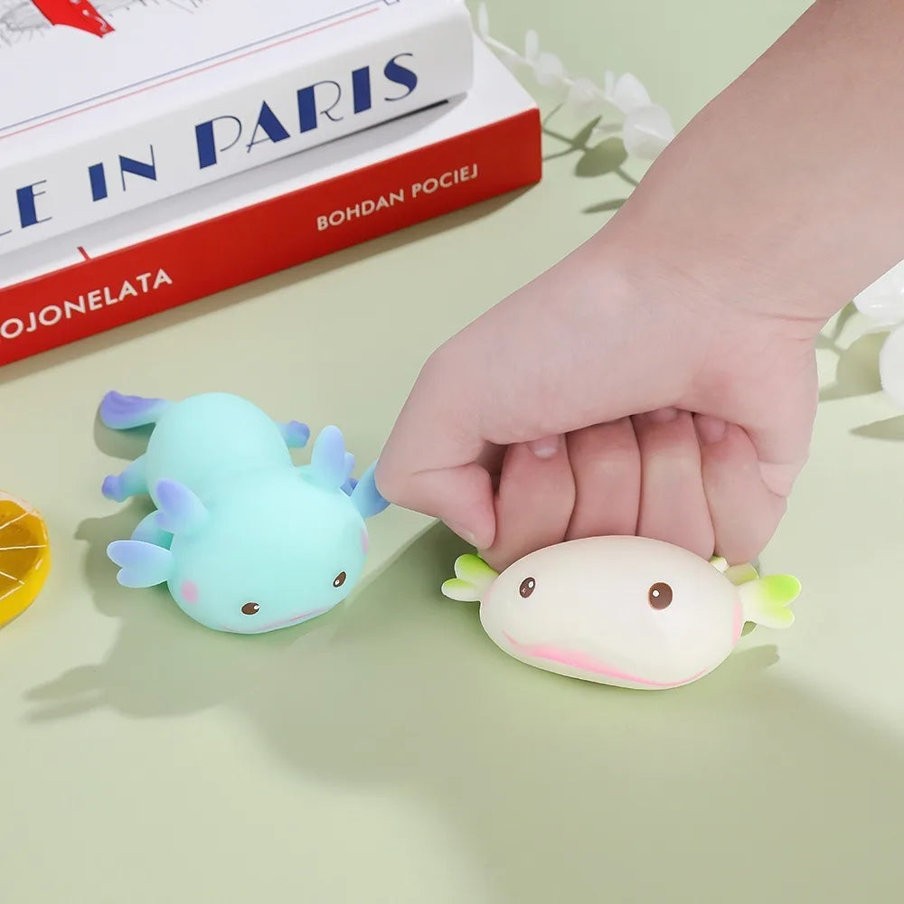 Cute Axolotl Squishy Squeeze Fidget Toy for Stress Relief Kids