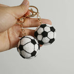 Crochet Sports Ball Keychain Soccer Basketball Bag Charm