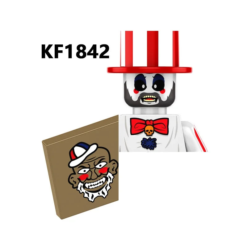 Novel Horrible Movie Halloween Pumpkin Witch Nun Vampire Zombies Building Blocks Mini Action Figure Toys