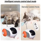Smart Car Cat Toy Interactive Cat Toy Ball Automatic Rolling Remote Control Toy Car Indoor Cat Accessories Pet Kitten Supplies