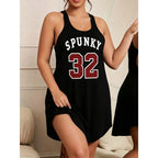 Large-size Women's Casual Sporty Printed Sleeveless Nightgown, Comfortable and Versatile, Can Be Worn Outside.