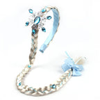 New Frozen Series Elsa Headband For Girls Snow Wig Braid Rhinestones Crown Hairband Birthday Party Princess DIY Hair Accessories