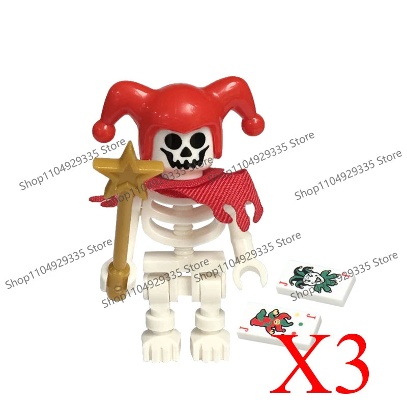 Halloween Scene Building Blocks Skeletons Ghosts Army King Assembled Charactesrs Figures DIY Accessories Bricks Toys Kids Gifts