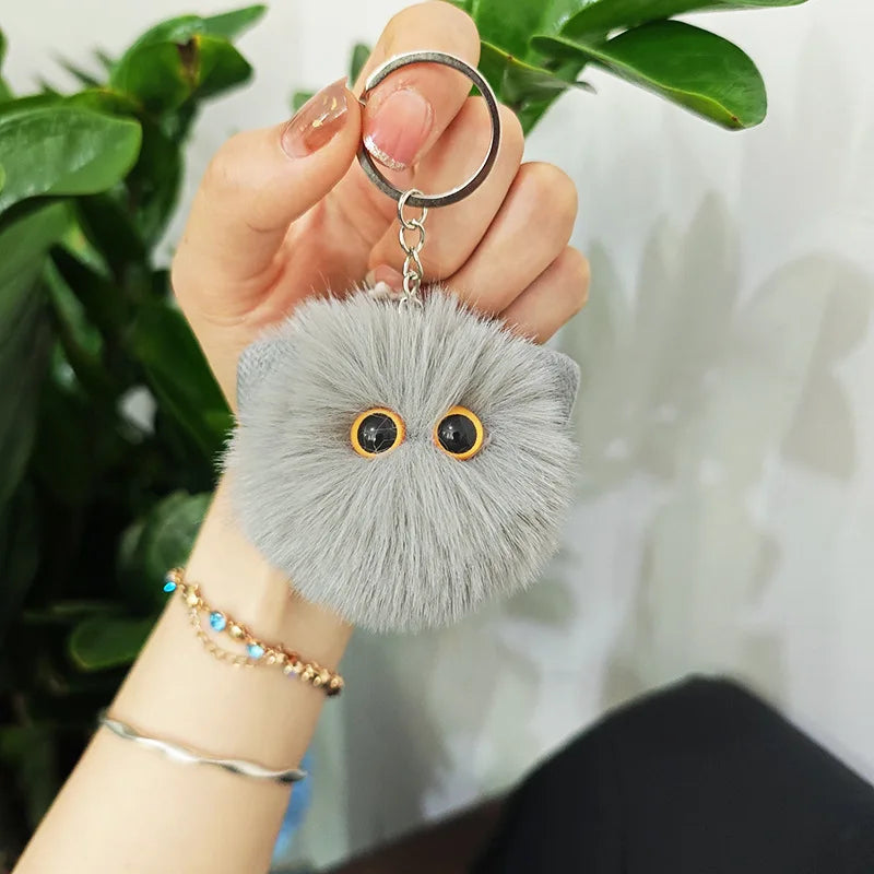 Blush Cat Ball Plush Keychain Cute Cat Bag Charm
