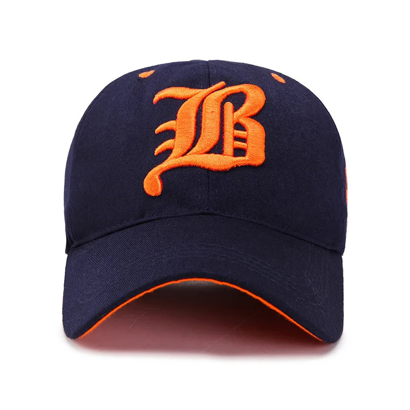 Embroidered Cotton Snapback Baseball Cap for Casual Outdoor Style