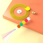 Cat Rope Long Rope Teasing Cat Toy Accessories Pet Kitten Toy Cat Toy Swing Sticky Disc Elastic with Bell Hanging Door Teasing