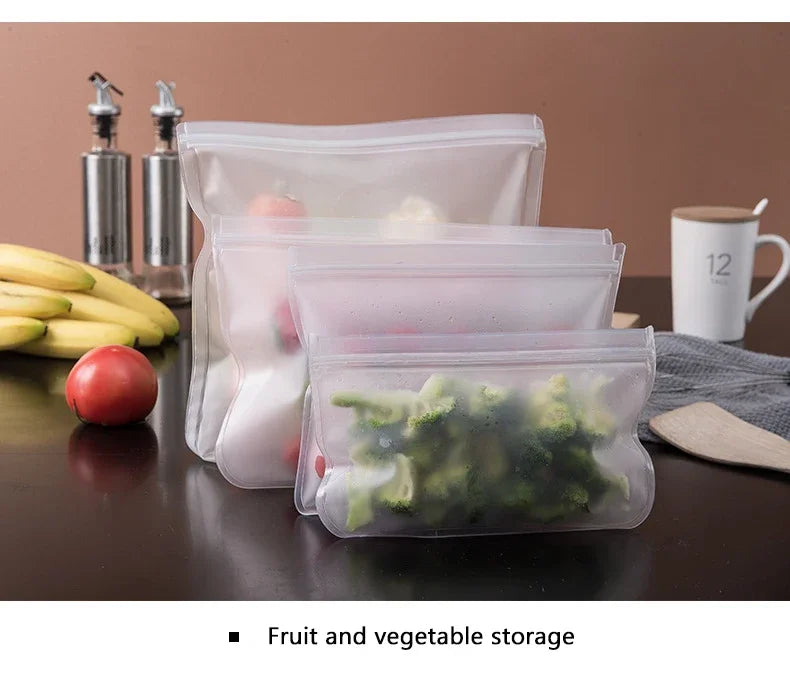 Reusable Silicone Food Storage Bags – Leakproof Freezer Storage Set