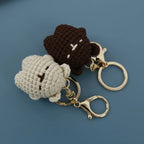 Cute Bear Couple Crochet Keychain Set Mini Animal Doll Charm