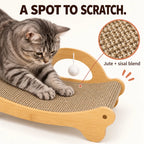 Zoe Cat Scratcher Lounger With Crinkle Tunnel Play Sack Jute And Sisal Blend Scratching Bed With Hanging Toys Foldable Cat Hideaway For Indoor Cats Resting Interactive Play And Hide And Seek