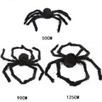 30/90/150cm Halloween Black Scary Giant Spider Huge Spider Web Halloween Decor Home Bar Haunted House Prop Holiday Outdoor Decor