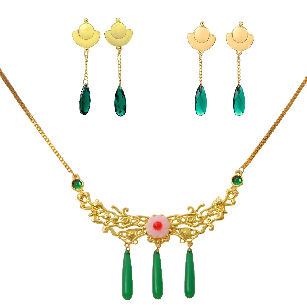 Anime The Apothecary Diaries Maomao Cosplay Necklace Earrings for Women Girls Accessories Halloween Gift