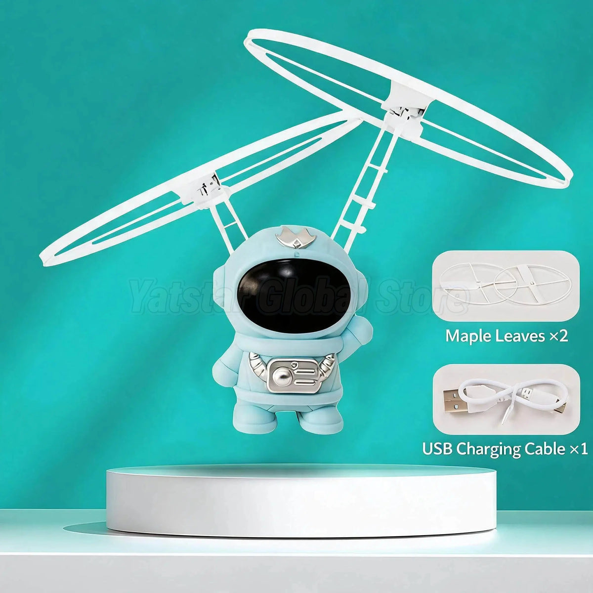 Levitating Luminous Flying Robot Astronaut Toy Aircraft Hand-Controlled Drone Interactive with Lights Outdoor Toys for Kids Gift