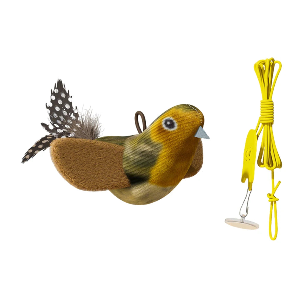 Interactive Wall Hanging Bird Cat Toy with Catnip for Indoor Play