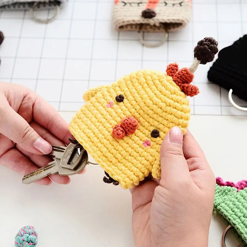 Cute Crochet Cactus Keychain Decorative Bag Charm