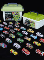 Mini Alloy Diecast Car Set – Pull Back Racing Toy Cars with Storage Box