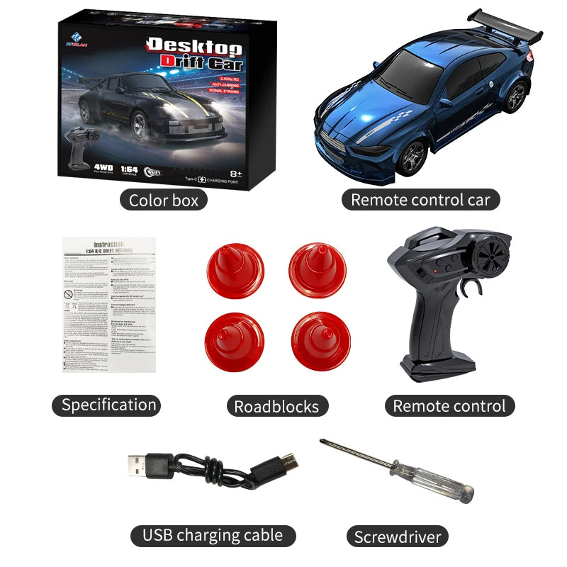KF20 1:64 Mini 4WD RC Drift Racing Car with Full Proportional Control