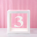 Transparent Letter Balloon Box Baby Shower Decorations Happy Birthday Wedding Decor 1st Birthday Party Supplies Balloon Box