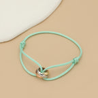 Simple Fashion Unisex Bracelet 3 Metal Round Circle Accessory Adjustable Men's Rope Bracelet for Women Jewelry Gifts