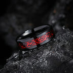 Charm Couple Rings Romantic Women Red Rhinestones Rings Set Trendy Men Stainless Steel Celtic Dragon Rings Wedding Band Jewelry