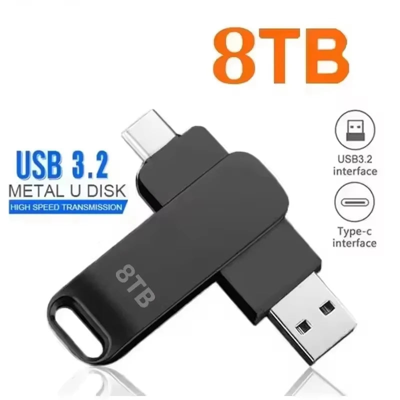 New 16TB USB 3.2 Flash Drives High Speed Transfer Metal Pendrive Memory Card Pendrive Flash Disk Memoria Waterproof Stick 2026